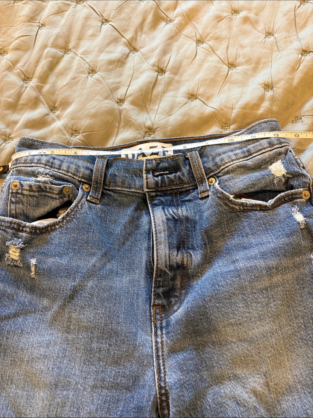 Daze Denim Straight up Medium Wash Distressed High Rise Jeans - Picture 5 of 8